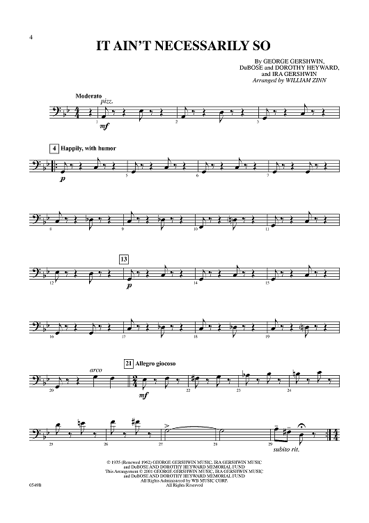 It Ain't Necessarily So - String Bass