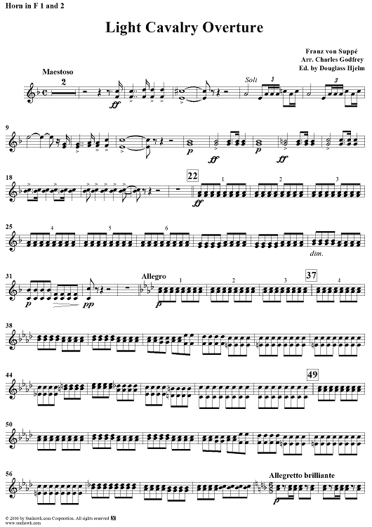 Light Cavalry Overture - Horn in F 1 & 2