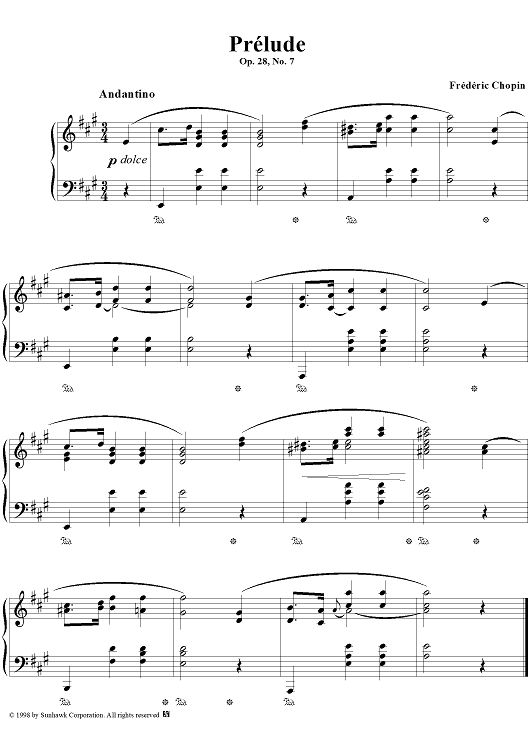Prelude, Op. 28, No. 7 in A Major