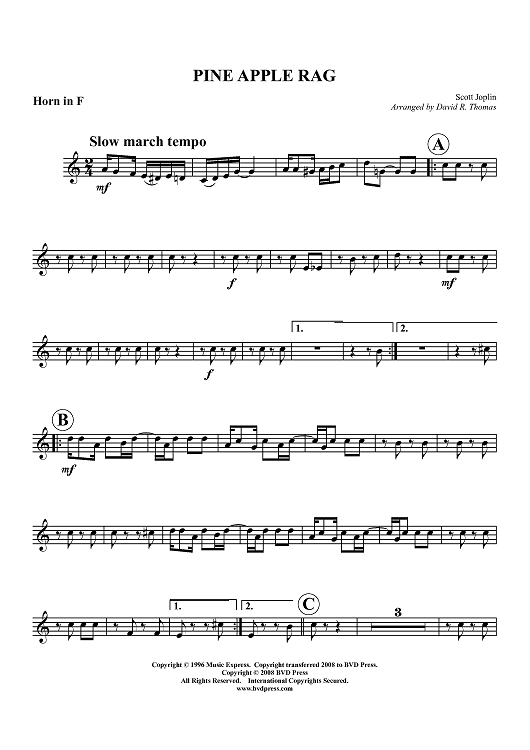 Pine Apple Rag - Horn (Op. Trombone)