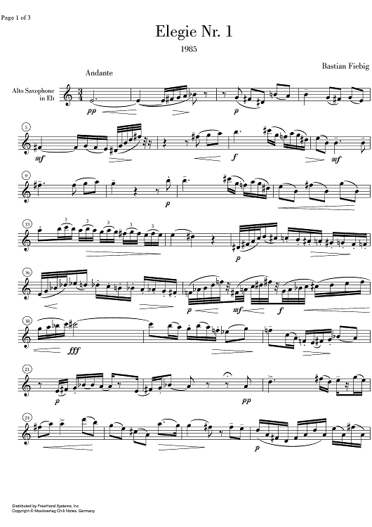 Elegie No. 1