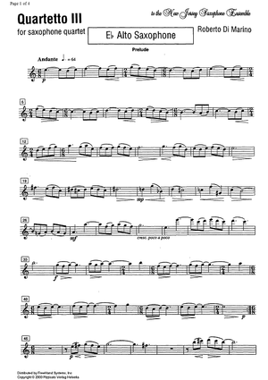 Quartetto III - E-flat Alto Saxophone