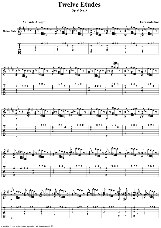 Twelve Etudes, Op. 6, No. 3