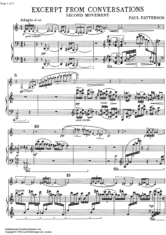 Advanced 1/2 - Excerpt from Conversations, 2nd movement - Score