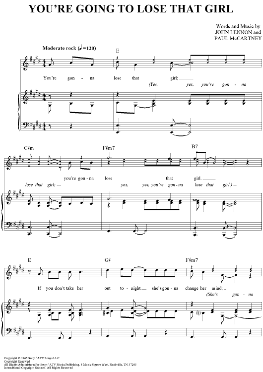 You're Going to Lose That Girl