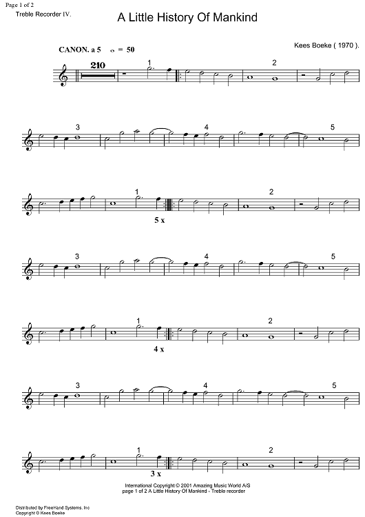 A Little History of Mankind - Recorder 4