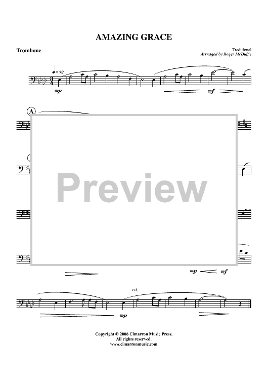 Amazing Grace - Trombone