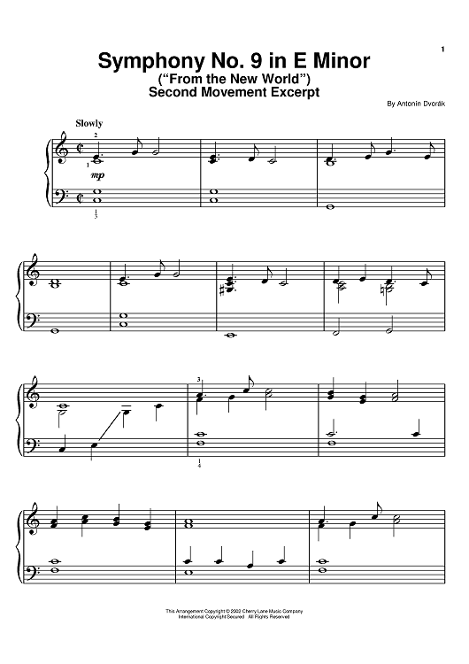 Symphony No. 9 in E Minor ('From The New World'), Second