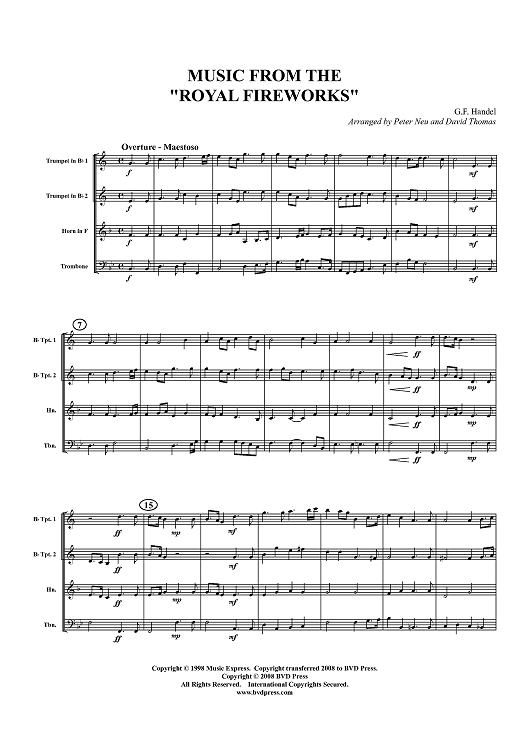 Royal Fireworks Suite - Score