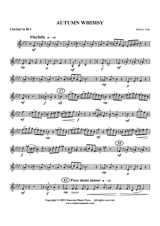Autumn Whimsy - Clarinet 2 in B-flat