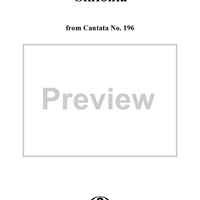 Sinfonia to Cantata no. 196 - BWV196