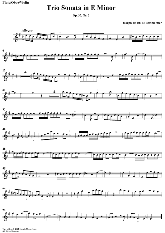 Trio Sonata in E Minor Op. 37 No. 2 - Flute/Oboe/Violin