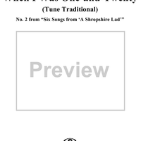 Six Songs from 'A Shropshire Lad', No. 2, When I Was One-and-Twenty