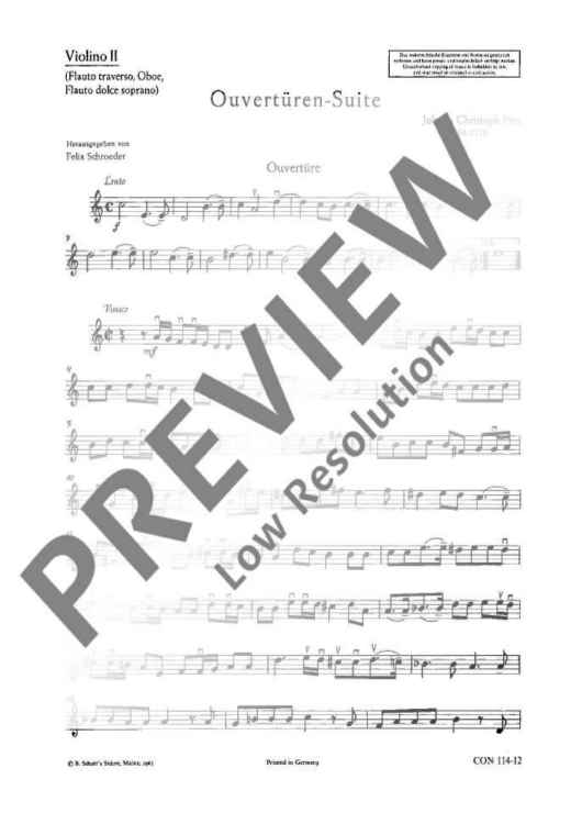 Overtures - Suite A Minor - Violin II