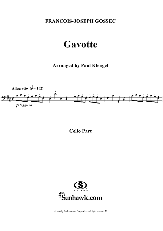 Gavotte - Cello