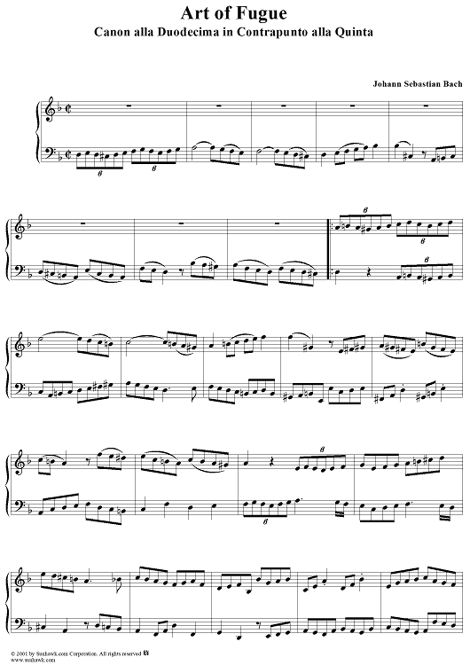 Canon alla Duodecima in Contrapuncto alla Quinta