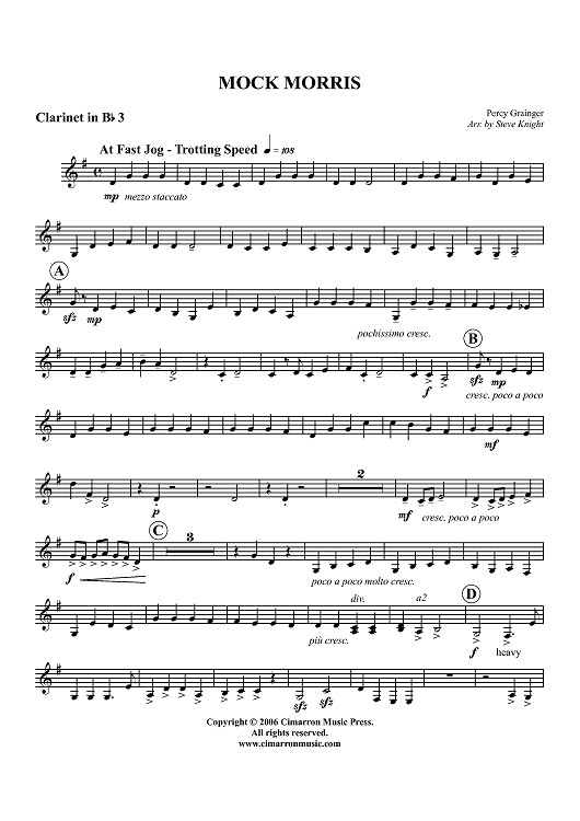 Mock Morris - Clarinet 3 in B-flat