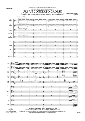 Urban Concerto Grosso for Electric or Acoustic String Quintet and String Orchestra - Score