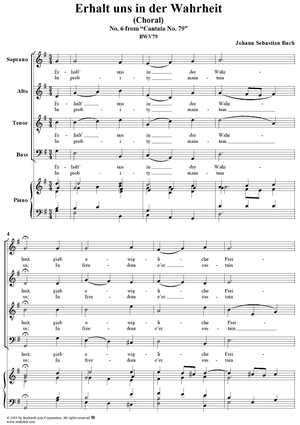 "Erhalt uns in der Wahrheit" (choral), No. 6 from Cantata No. 79 (BWV79)