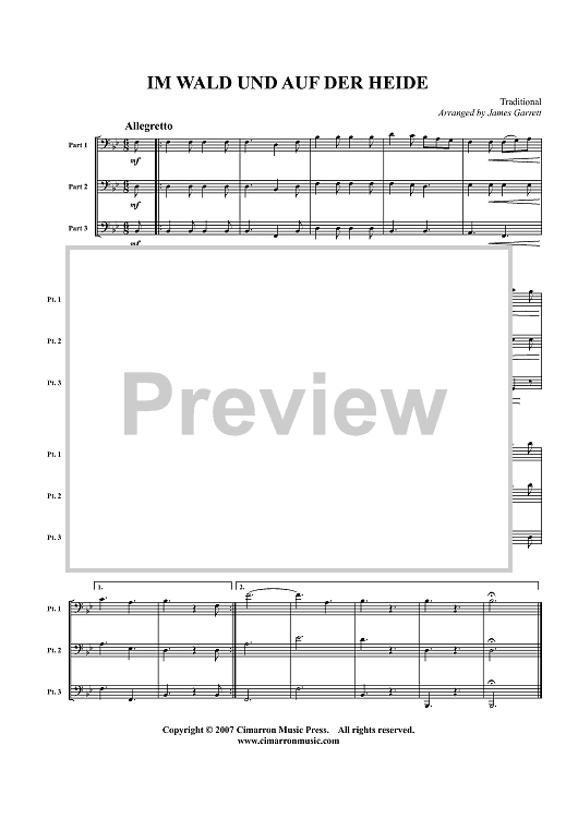 Im Wald und auf der Heide - Score