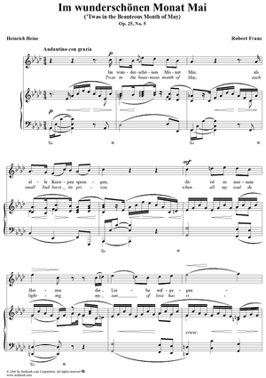 Six Lieder, op. 25, no. 5: 'Twas in the Beauteous Month of May  (Im wunderschönen Monat Mai)