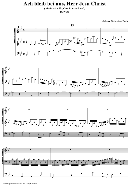 Ach bleib bei uns, Herr Jesu Christ, No. 5 from "Schübler's Book", BWV649