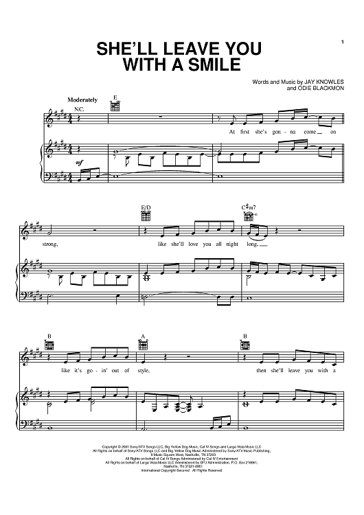 She'll Leave You With A Smile" Sheet Music by George
