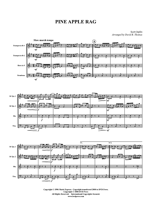 Pine Apple Rag - Score