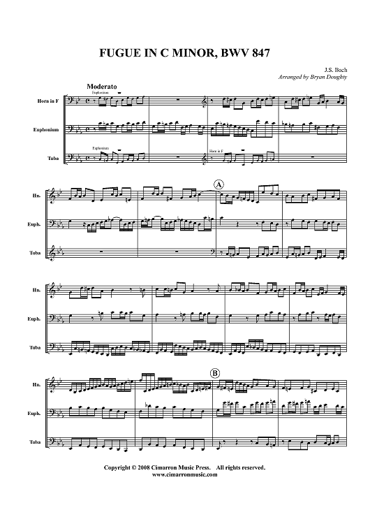 Fugue in C Minor, BWV 847 - Score