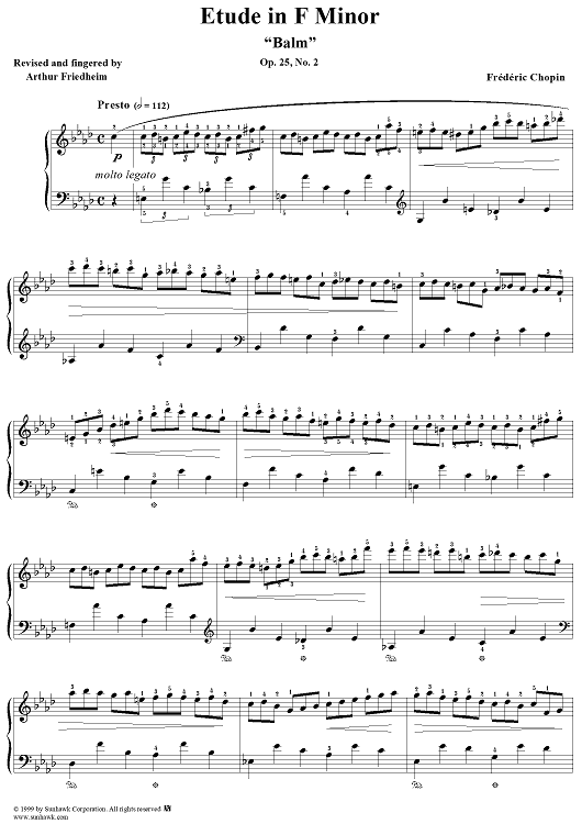 Etude Op. 25, No. 2 in F Minor
