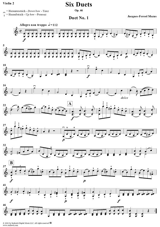 Violin Duets, Op. 46 - Violin 2