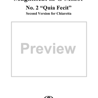 Magnificat in G Minor: No. 2b, Quia Fecit (Second Version for Chiaretta)