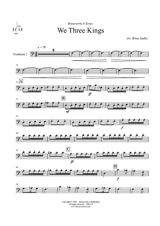 We Three Kings - Trombone 2