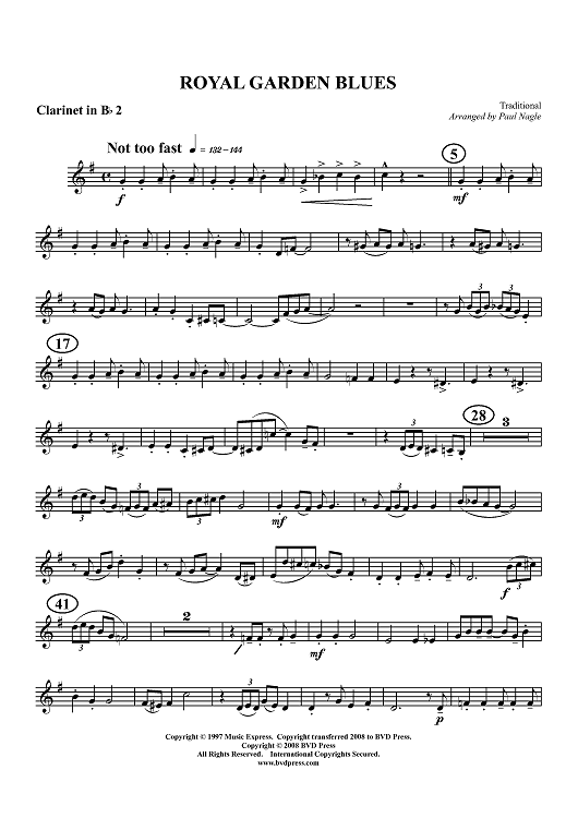 Royal Garden Blues - Clarinet 2 in B-flat