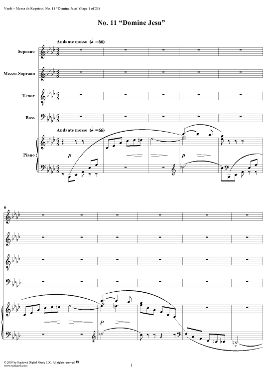 Messa da Requiem: No. 11. Domine Jesu (Offertorio)