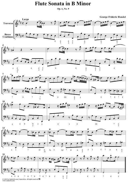 Flute Sonata in B minor,  HWV367b