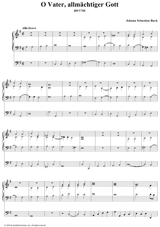 O Vater, allmächtiger Gott, BWV758