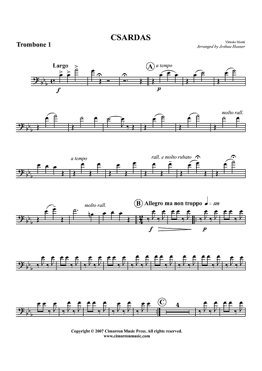 Csardas - Trombone 1
