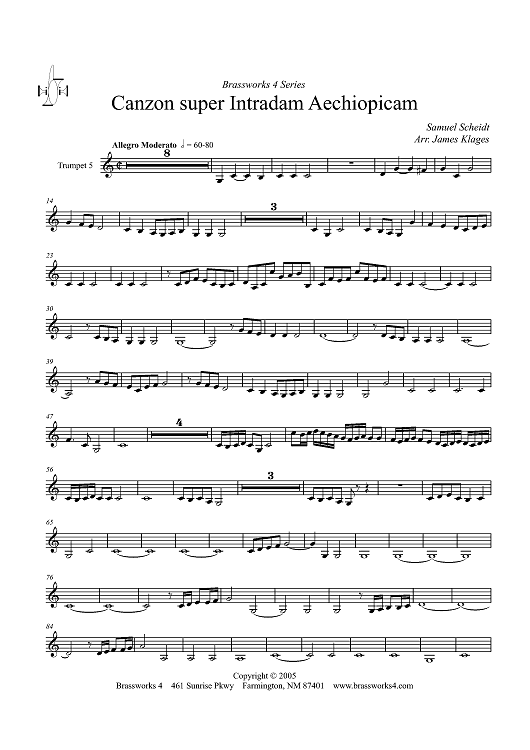 Canzon super Intradam Aechiopicam - Trumpet 5