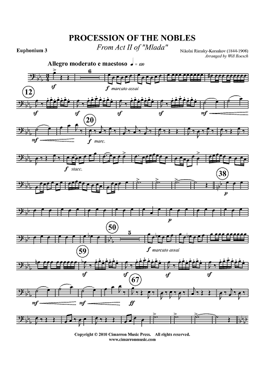 Procession of the Nobles - From Act II of "Mlada" - Euphonium 3 BC/TC