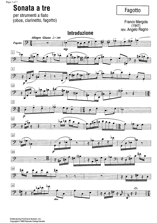 Sonata a tre - Bassoon