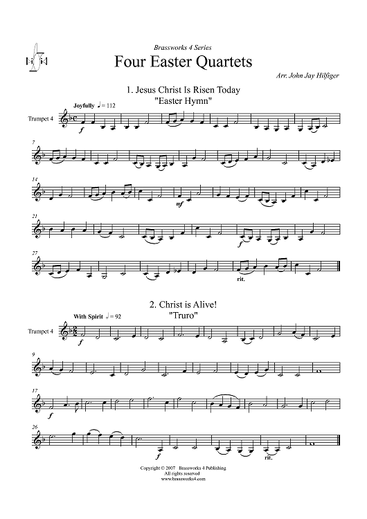 Four Easter Quartets - Trumpet 4