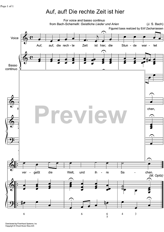 Auf, auf! Die rechte Zeit ist hier BWV 440