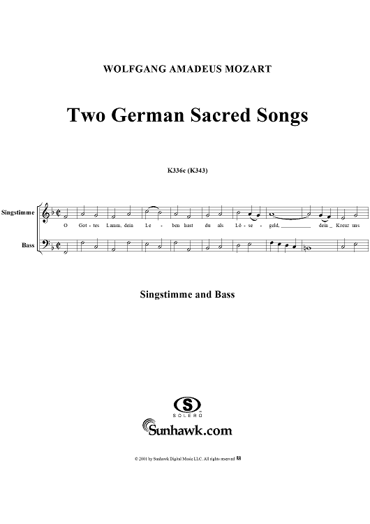 Zwei Kirchenlieder (Two Church Songs), K336c (K343)