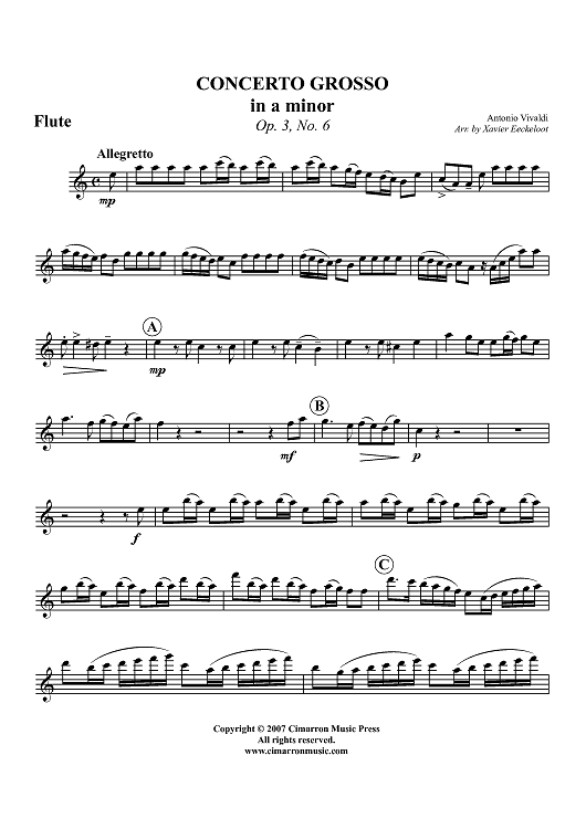Concerto Grosso in A Minor - Flute