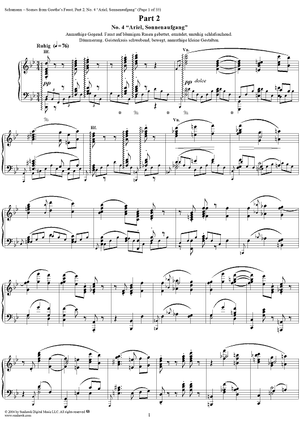 Scenes from Goethe's Faust, Part 2, No. 4: "Ariel, Sonnenaufgang" - Score