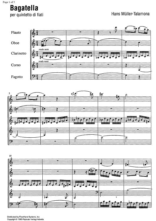 Bagatella - Score