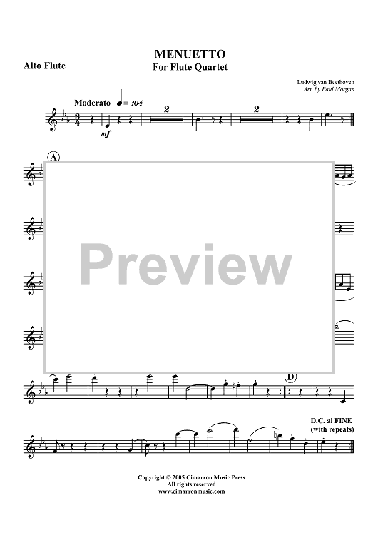 Menuetto - Alto Flute