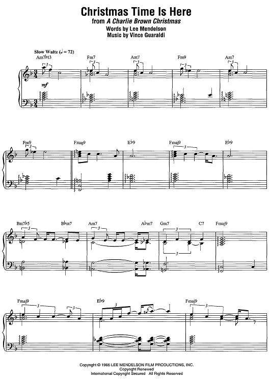 Christmas Time Is Here - from A Charlie brown Christmas&quot