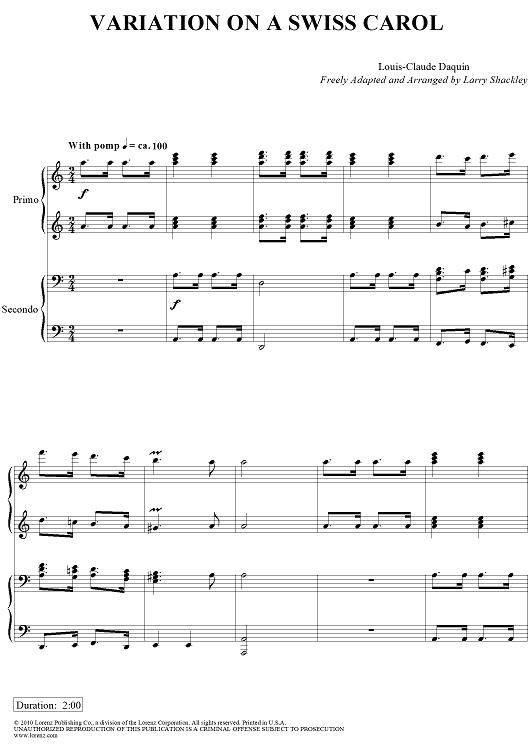 Variations on a Swiss Carol